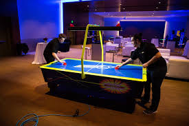 Air hockey 3x6 game activity rent in Hyderabad